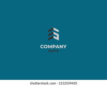 The logo shows an image of the initials of the letters ES with a combination of buildings, very suitable for property and construction businesses