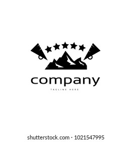 The logo shows the mountains on each side of which the horns are located, and on the top five stars.