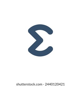Logo sigma line and stroke with blank background