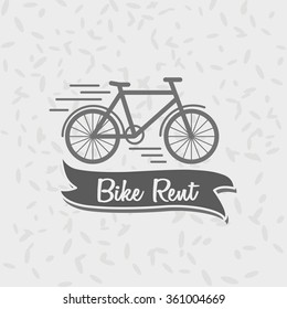 Logo, sign or badge template bicycle and the words Bike Rent inside