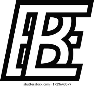 Logo-Zeichen BE, EB-Symbol-Zeichen Zwischenbuchstaben B, E Vektor-Logo BE, EB erste Großbuchstaben Muster B,E