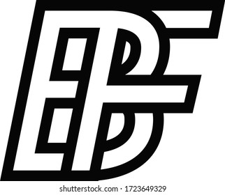 Logo sign BF, FB icon sign interlaced letters B, F vector logo BF, FB first capital letters pattern alphabet B,F