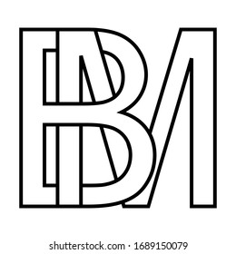 Logo, sign bm, mb icon sign two interlaced letters b, m vector logo bm, mb first capital letters pattern alphabet b, m