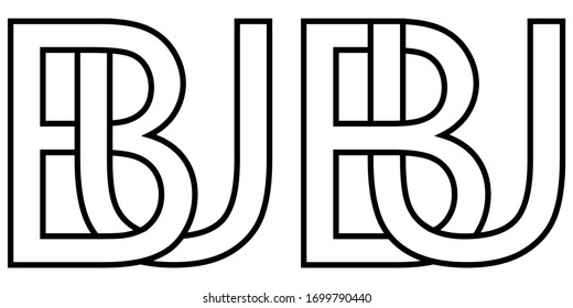 Logo sign bu ub icon sign two interlaced letters b, u vector logo bu, ub first capital letters pattern alphabet b, u