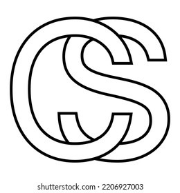 Logo sign cs sc, icon game counter letters c s