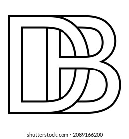Logo-Zeichen db bd, Symbol-Zeichen Zwischenbuchstaben d b