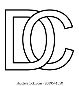 Logo sign dc cd icon sign interlaced letters d c