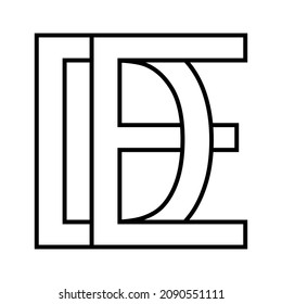 Logo sign de ed icon, sign interlaced, letters d e