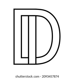 Logo sign di id icon, sign interlaced letters d i