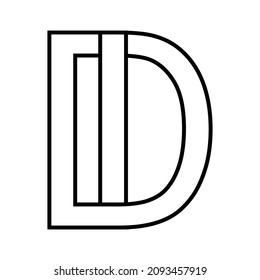 Logo sign di id icon, sign interlaced letters d i