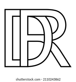 Logo sign dr rd icon, nft dr interlaced letters d r