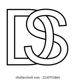 Logo sign ds sd icon nft ds interlaced letters d s