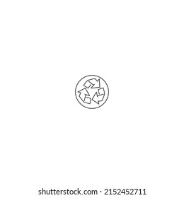logo sign eco-friendly sorting recycling waste. Vector black white doodle contour illustration.