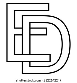 Logo sign ed de, icon nft ed interlaced, letters e d