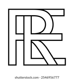 Logo sign re er icon double letters logotype r e