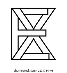 Logo sign, ex xe icon nft, ex interlaced letters e x