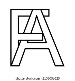 Logo sign, fa af icon nft fa interlaced letters f a