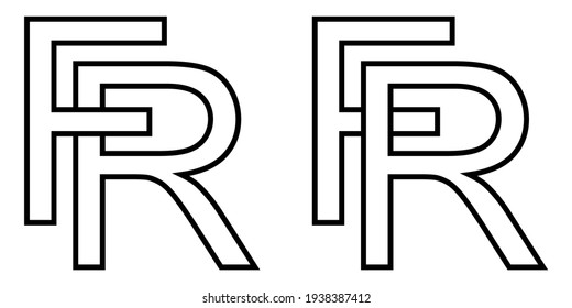 Signo de logotipo para, rf símbolo de icono letras entrelazadas r, F logotipo vectorial rf, para las primeras letras mayúsculas patrón alfabeto r f
