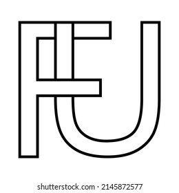 Logo sign, fu uf icon nft fu interlaced letters f u