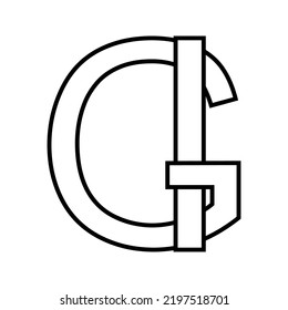 Logo sign gi ig icon, nft interlaced letters g i