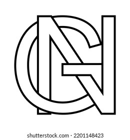Símbolo del logotipo icono ng letras entrelazadas nft g n