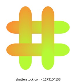 The Logo sign hashtag. Isolate white background