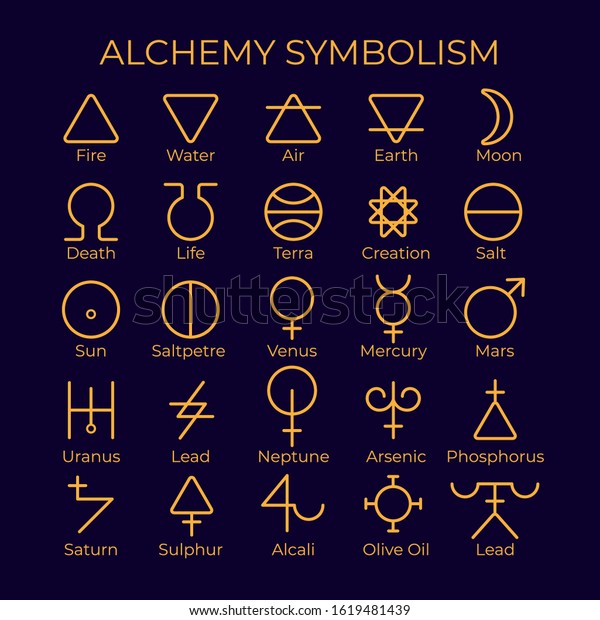 Logo Sign Icon Alchemy Symbol Pack Stock Vector (Royalty Free ...