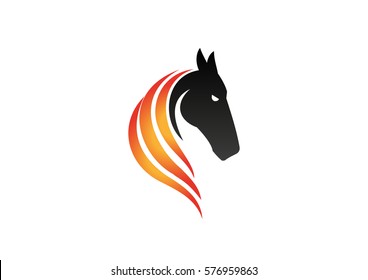 Logo sign icon template black horse head 