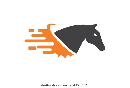 Logo sign icon template violet horse head Silhouette head horse on round shape vector
