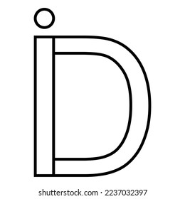 Logo sign id di icon nft interlaced letters i d