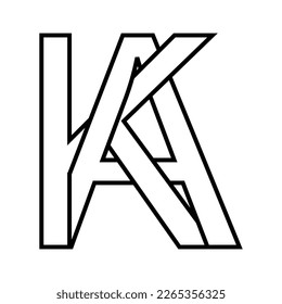 Símbolo del logotipo ka icono ak doble letra logotipo