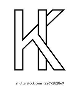 Logo sign ki ik, icon double letters logotype i k