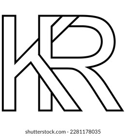 Logo sign kr rk icon double letters logotype r k