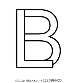 Logo sign lb bl icon double letters logotype b l