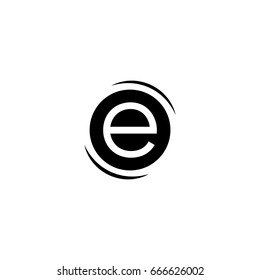 Logo sign letter e in circle icon template
