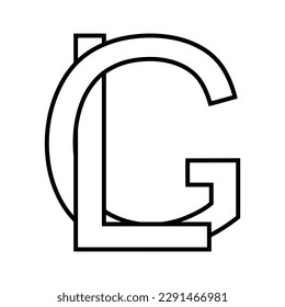 Logo sign lg gl, icon double letters logotype g l