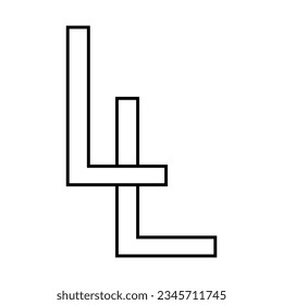 Logo sign ll, icon double letters logotype l