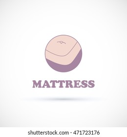 Logo sign mattress shop hand drawn vector illustration