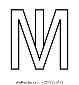 Logo sign mi im icon double letters logotype m i