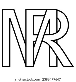 Logo sign mr rm, icon double letters logotype m r