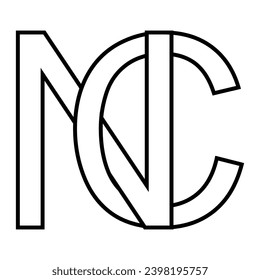 Símbolo del logotipo icono nc dos letras logotipo n c