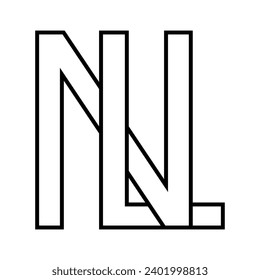 Logo sign nl ln icon double letters logotype n l