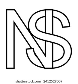 Logo sign ns sn icon double letters logotype n s