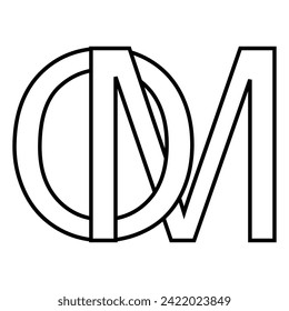 Logo sign om mo icon double letters logotype m o