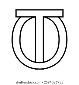 Logo sign to ot icon, double letters logotype t o