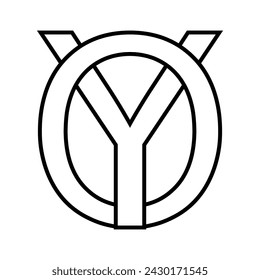 Logo sign oy, yo icon double letters logotype y o