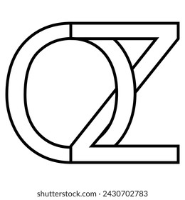 Logo sign oz zo icon double letters logotype z o