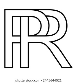 Logo sign pr rp icon double letters logotype p r