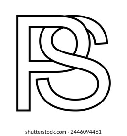 Logo signo ps, sp icono letras dobles logo p s