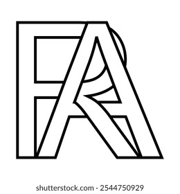 Logo-Symbol ra ar Symbol, doppelte Buchstaben Logo r a